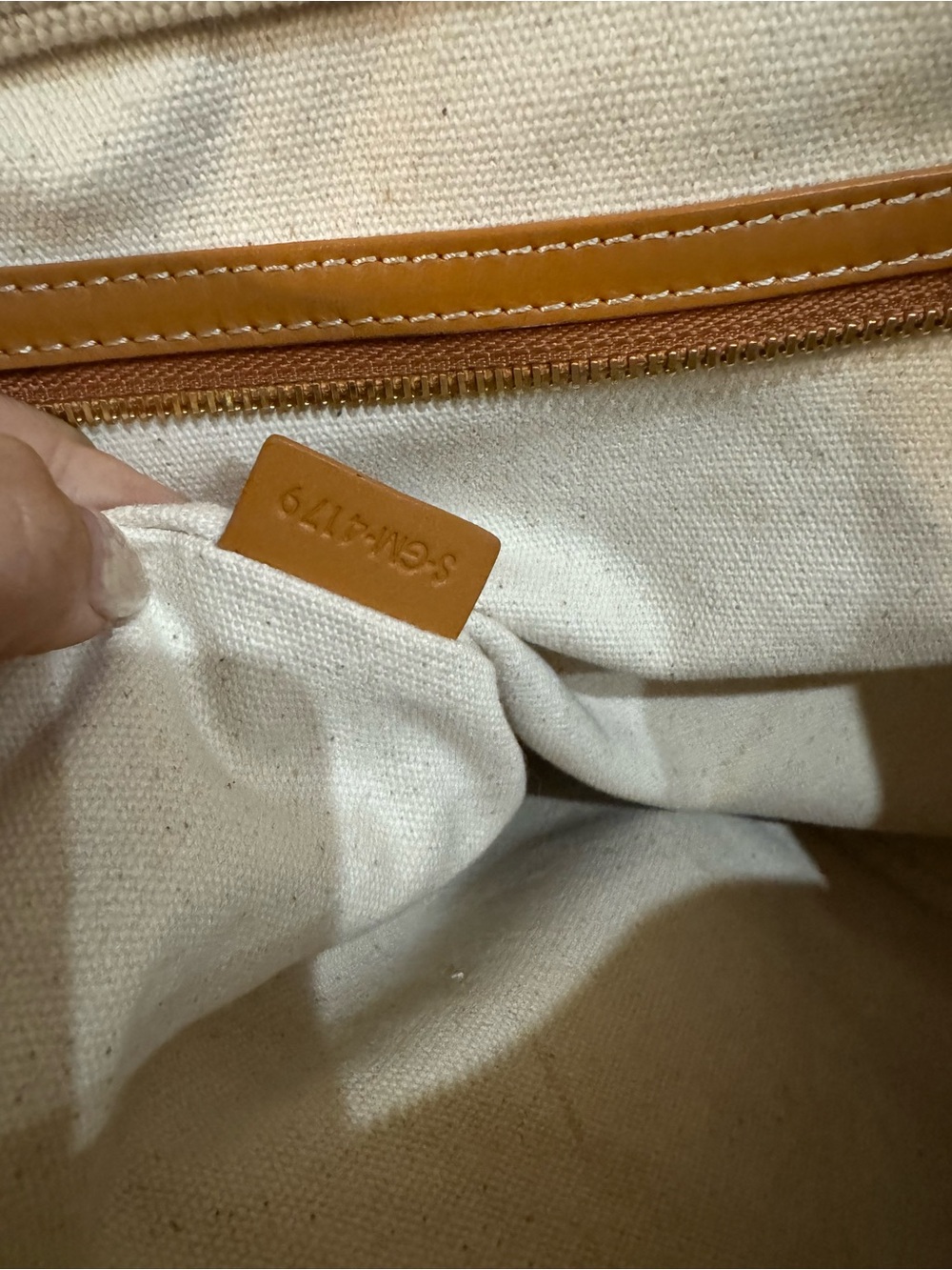 Celine Canvas Tote in Ivory with Tan Leather Handles - Picture 9 of 9